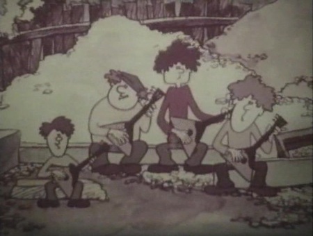 Кадр из мультфильма "Дворцы и хижины"