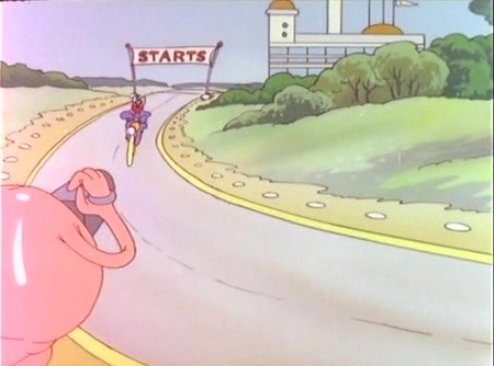 Кадр из мультфильма "Гонки"