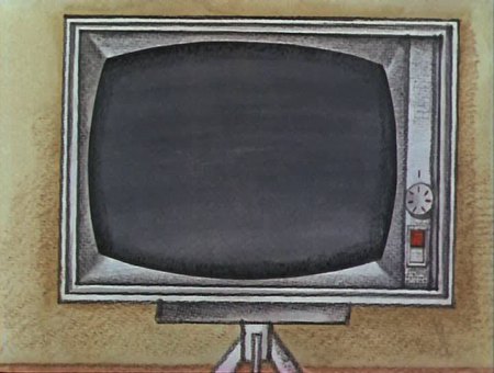 Кадр из мультфильма "Телевизор кота Леопольда"