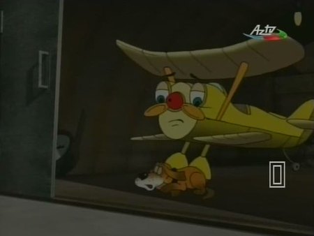 Кадр из мультфильма "Отважный самолетик"