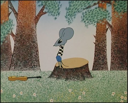 Кадр из мультфильма "Песенка мышонка"