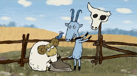 Кадр из мультфильма "Про барана и козла"