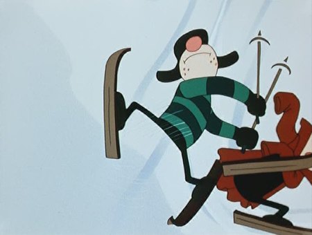 Кадр из мультфильма "Снежные дорожки"