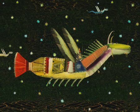 Кадр из мультфильма "Святой Сидор говорит с рыбой"